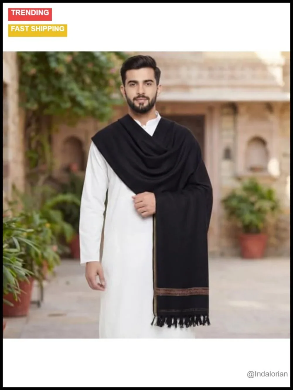 Oversized Lightweight Cashmere Feel Scarf - Travel Wrap for Men